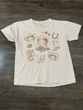 Betty Boop Graphic Baby Tee - Light orange Betty Boop Style